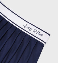 Load image into Gallery viewer, Italic Logo Pleated Skirt  - Dark Navy
