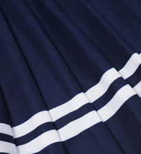 Load image into Gallery viewer, Italic Logo Pleated Skirt  - Dark Navy
