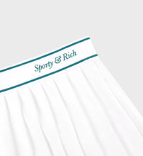 Load image into Gallery viewer, Italic Logo Pleated Skirt  - White/Alpine
