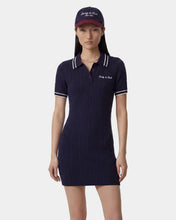 Load image into Gallery viewer, Signature Logo Mini Cable Dress - Dark Navy/White
