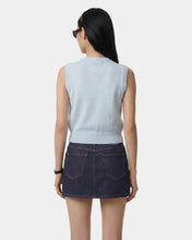 Load image into Gallery viewer, Signature Logo Knitted Vest - Ciel/Dark Navy
