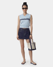 Load image into Gallery viewer, Signature Logo Knitted Vest - Ciel/Dark Navy
