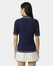 Load image into Gallery viewer, Signature Logo Mini Cable Polo - Dark Navy/White
