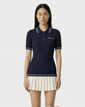 Load image into Gallery viewer, Signature Logo Mini Cable Polo - Dark Navy/White
