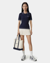 Load image into Gallery viewer, Signature Logo Mini Cable Polo - Dark Navy/White
