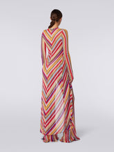Load image into Gallery viewer, Long Cover Up - Multicolor Red Stripes

