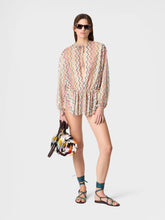 Load image into Gallery viewer, Long-sleeved mini cover-up -  Multicoloured
