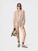 Long-sleeved mini cover-up -  Multicoloured