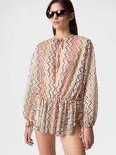 Load image into Gallery viewer, Long-sleeved mini cover-up -  Multicoloured
