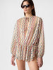 Long-sleeved mini cover-up -  Multicoloured