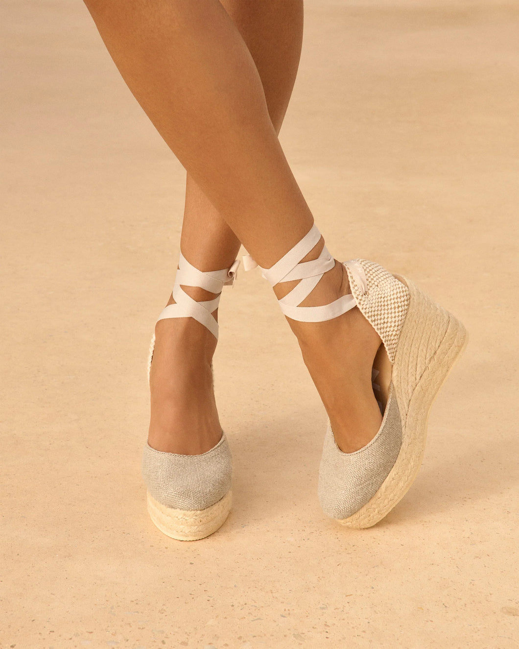 Organic Hemp Low Wedge Espadrilles  - Natural