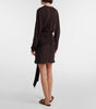 Stone Pin Scarf L/S Mini Dress  - Umber