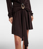 Stone Pin Scarf L/S Mini Dress  - Umber
