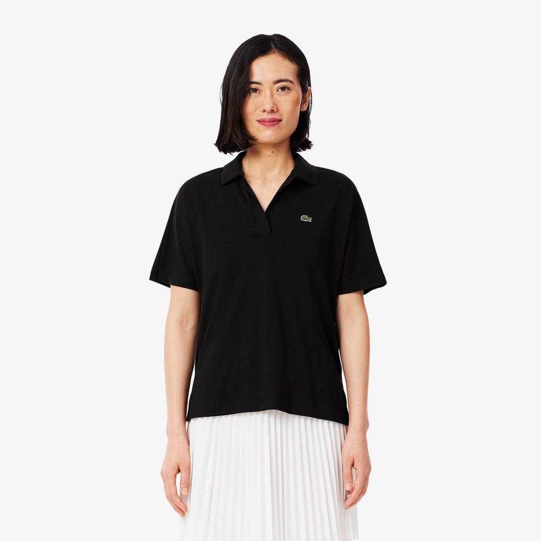 Relaxed Fit Fluid PiquŽ Polo Shirt  - Black