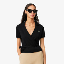 Load image into Gallery viewer, Stretch Mini PiquŽ Wrap Polo Shirt  - Black
