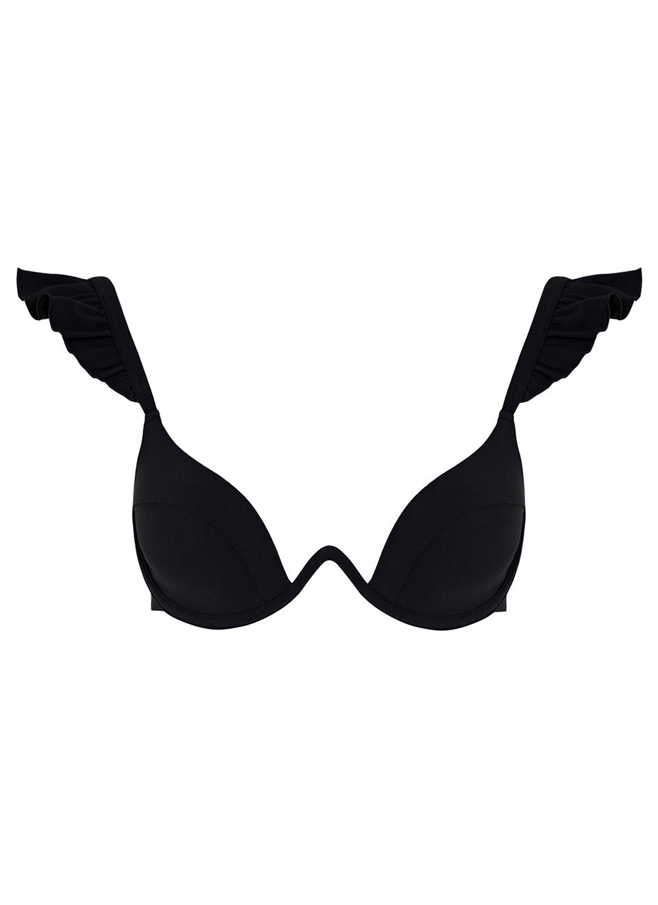 The Ruffle Bra - True Black