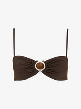 Load image into Gallery viewer, Mineral Stone Ruched Bikini Top  - Umber
