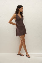 Load image into Gallery viewer, Graciela Mini Dress - Polkadot - Chocolate Plum
