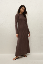 Load image into Gallery viewer, Mesa Maxi Dress - Polkadot - Chocolate Plum
