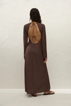 Load image into Gallery viewer, Mesa Maxi Dress - Polkadot - Chocolate Plum
