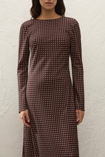 Load image into Gallery viewer, Mesa Maxi Dress - Polkadot - Chocolate Plum

