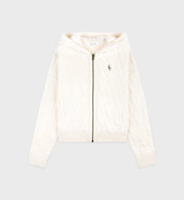 Load image into Gallery viewer, Src Cashmere Zip Hoodie  - Cream Navy
