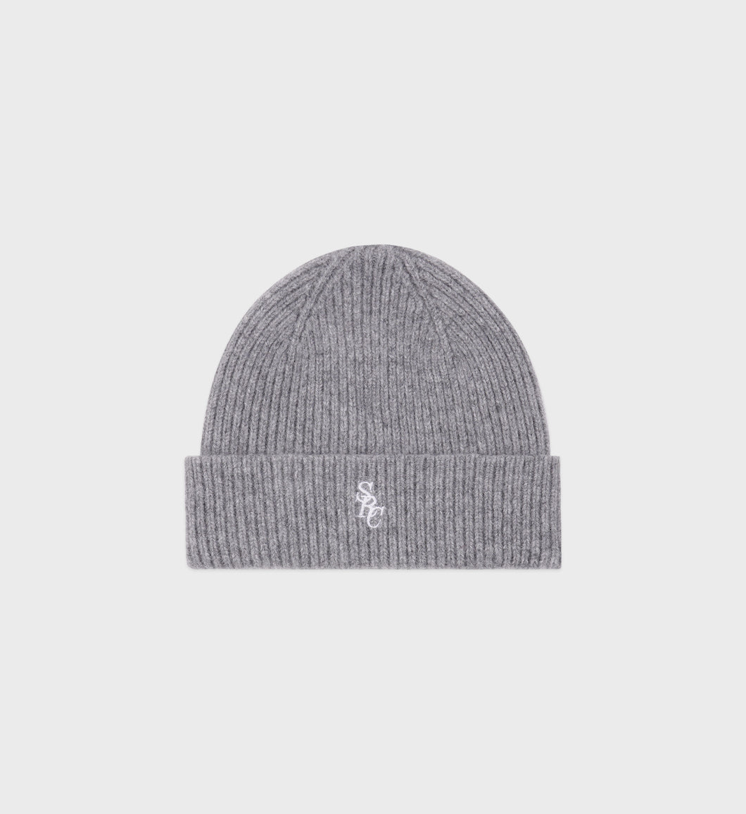 Src Wool Beanie  - Grey White
