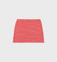 Load image into Gallery viewer, Serif Logo Striped Terry Skirt  - Fire Red Stripes
