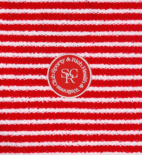 Load image into Gallery viewer, Serif Logo Striped Terry Skirt  - Fire Red Stripes
