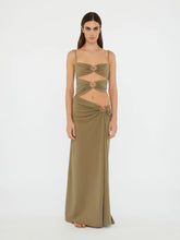 Load image into Gallery viewer, Ruched Orbit Split Dress  - Eucalypt
