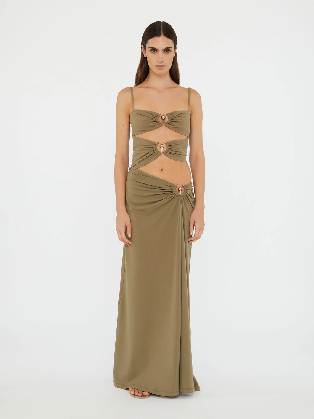 Ruched Orbit Split Dress  - Eucalypt
