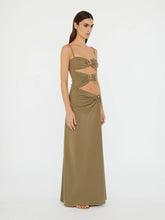 Load image into Gallery viewer, Ruched Orbit Split Dress  - Eucalypt
