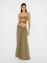 Load image into Gallery viewer, Ruched Orbit Split Dress  - Eucalypt
