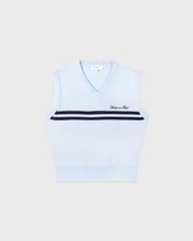 Load image into Gallery viewer, Signature Logo Knitted Vest - Ciel/Dark Navy
