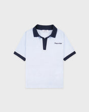 Load image into Gallery viewer, Signature Logo Terry Polo - Ciel/Dark Navy
