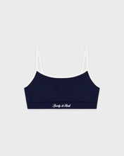 Load image into Gallery viewer, Signature Logo Athletic Bra - Dark Navy/White

