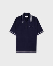 Load image into Gallery viewer, Signature Logo Mini Cable Polo - Dark Navy/White
