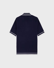 Load image into Gallery viewer, Signature Logo Mini Cable Polo - Dark Navy/White
