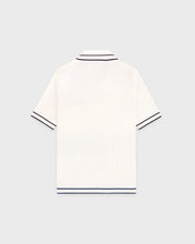 Load image into Gallery viewer, Signature Logo Mini Cable Polo - Ecru/Dark Navy
