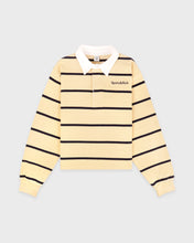 Load image into Gallery viewer, Serif Logo Rugby Polo - Almond/Navy
