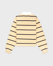 Load image into Gallery viewer, Serif Logo Rugby Polo - Almond/Navy
