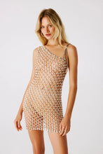Load image into Gallery viewer, Serene Hand Crochet One Shoulder Mini Dress  - Bronze
