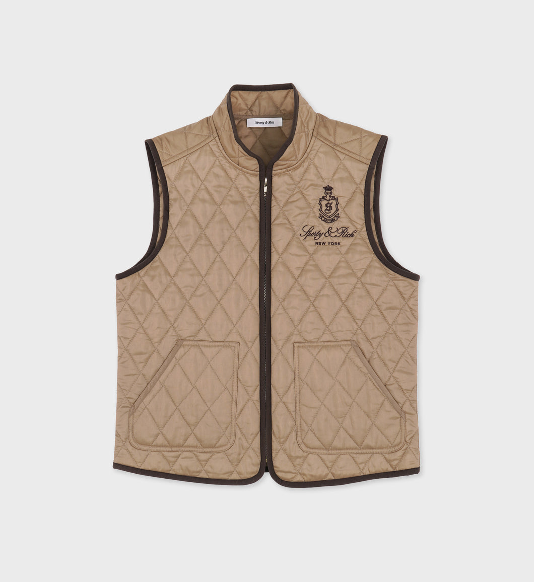 Vendome Quilted Vest  - Beige Chocolate