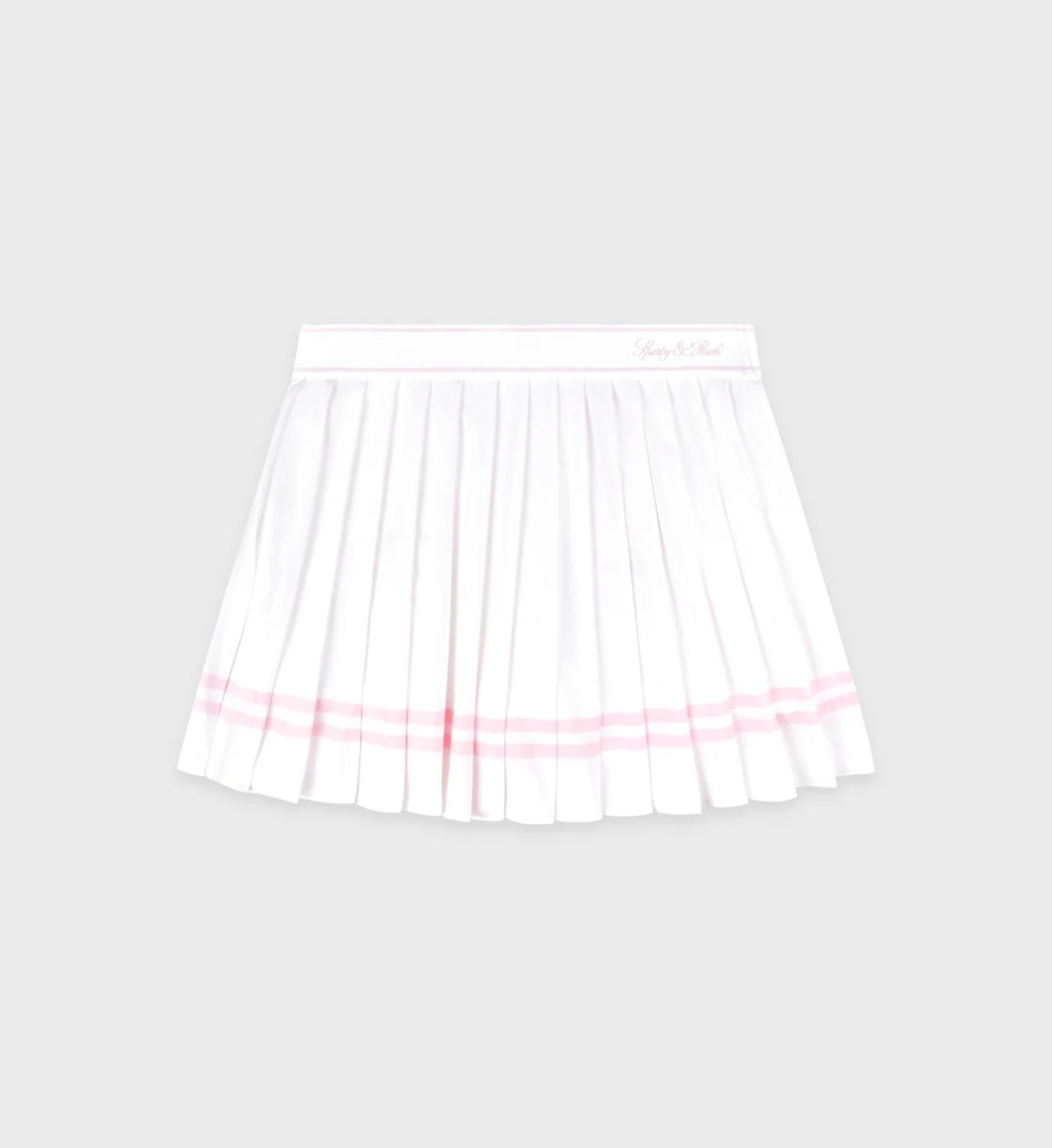 Vendome Script Pleated Skirt  - White