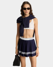 Load image into Gallery viewer, Italic Logo Pleated Skirt  - Dark Navy
