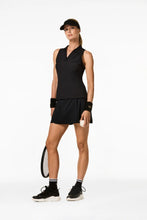 Load image into Gallery viewer, Caroline Sleeveless Polo Top - Black
