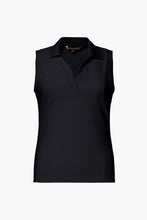 Load image into Gallery viewer, Caroline Sleeveless Polo Top - Black
