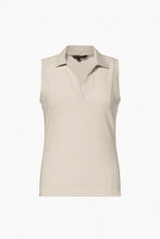 Load image into Gallery viewer, Caroline Sleeveless Polo Top - Champagne
