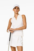 Load image into Gallery viewer, Caroline Sleeveless Polo Top - White

