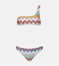 Load image into Gallery viewer, One Shoulder Bikini - Multicolor Black
